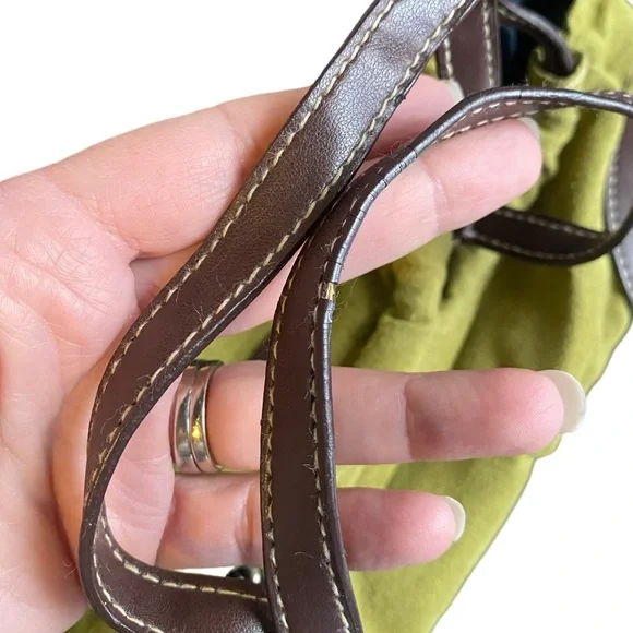 Tommy Hilfiger Vintage Green Suede Cinch Purse - Picture 9 of 13